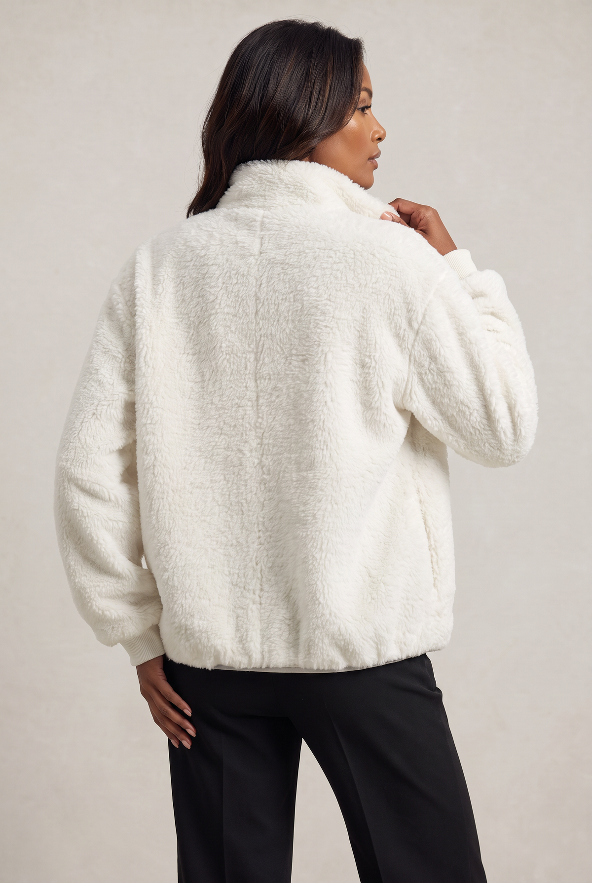 Kurtka Teddy Fleece dla kobiet – Płaszcz z zamkiem