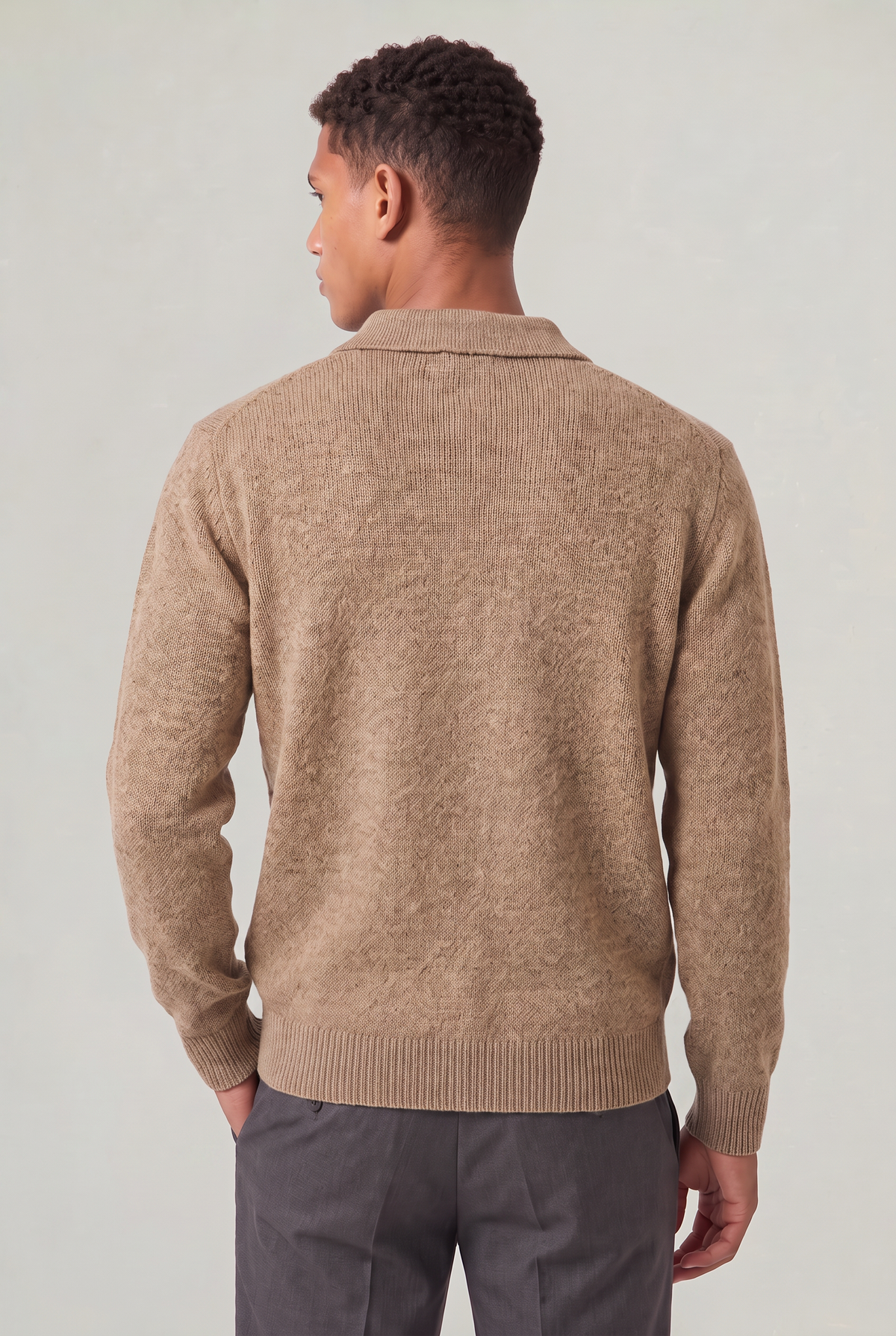 Męski Sweter Polo – Sweter z Kołnierzykiem i Długim Rękawem