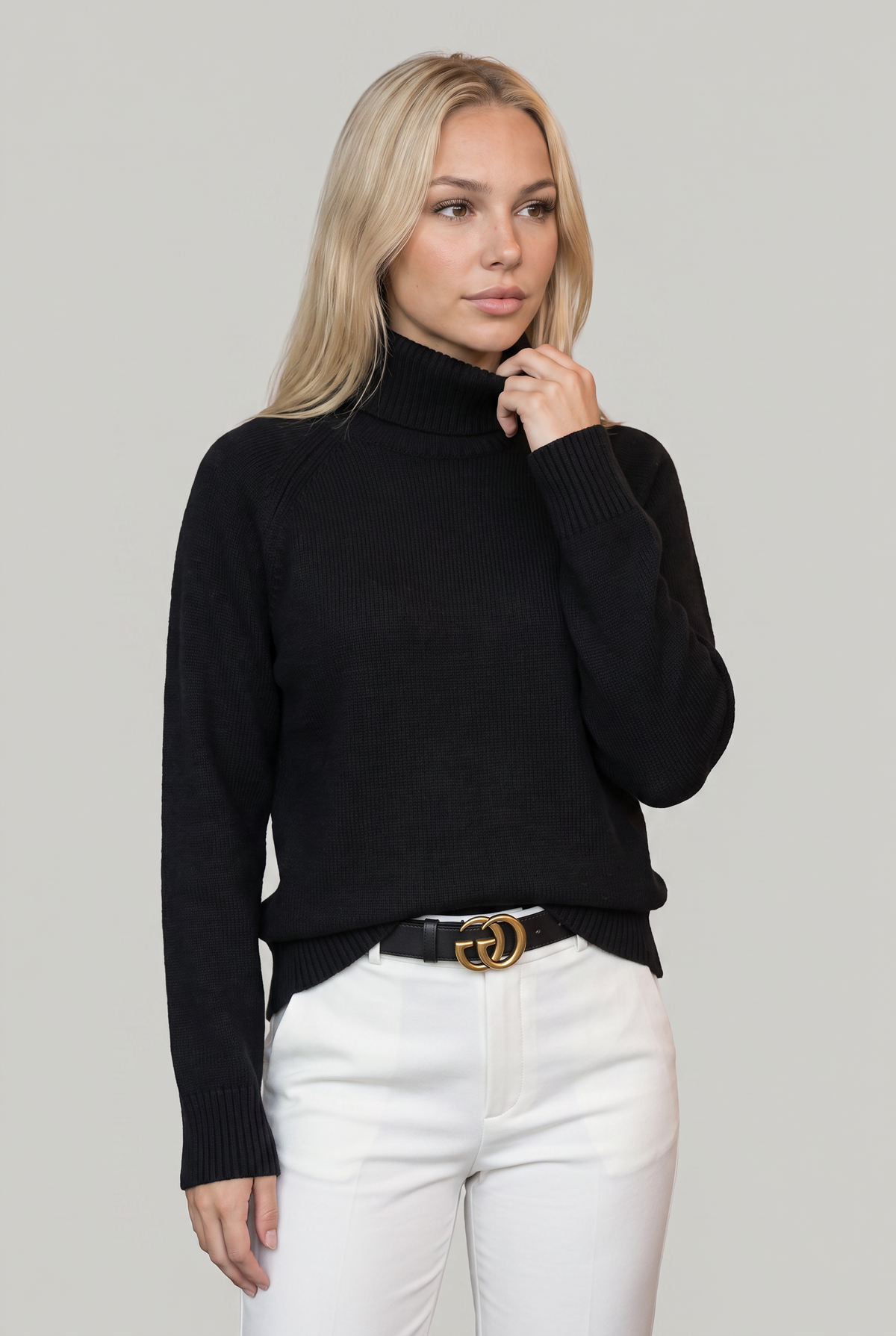 Damski Sweter z Luźnym Golfem