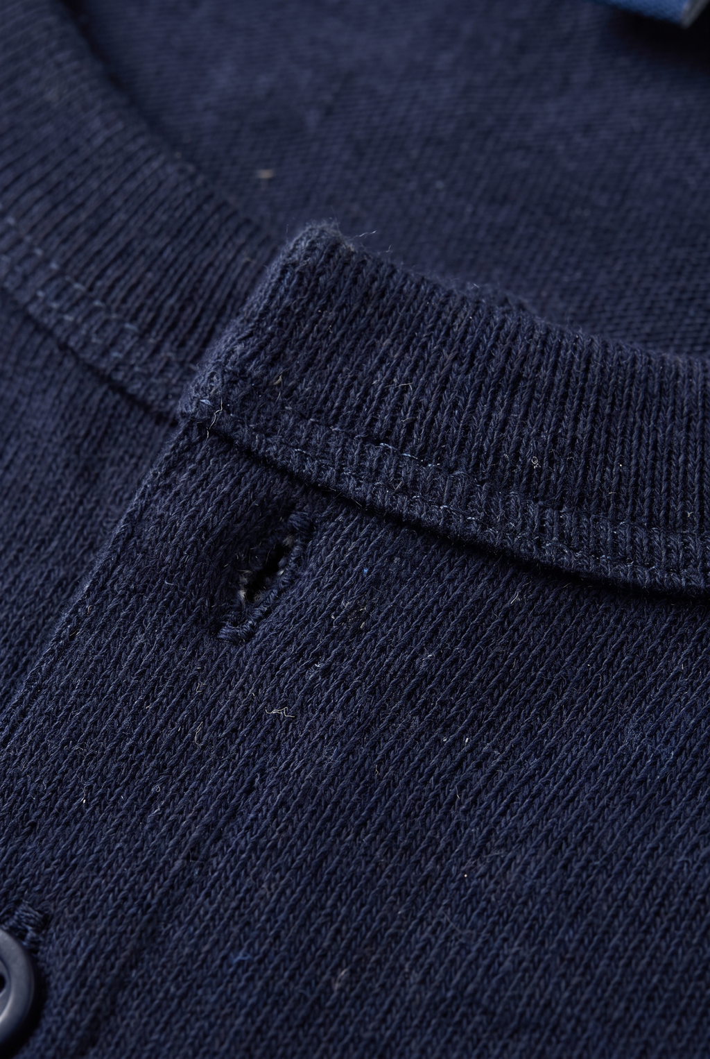 Męska koszula Henley z długim rękawem - Regular Fit, z guzikiem