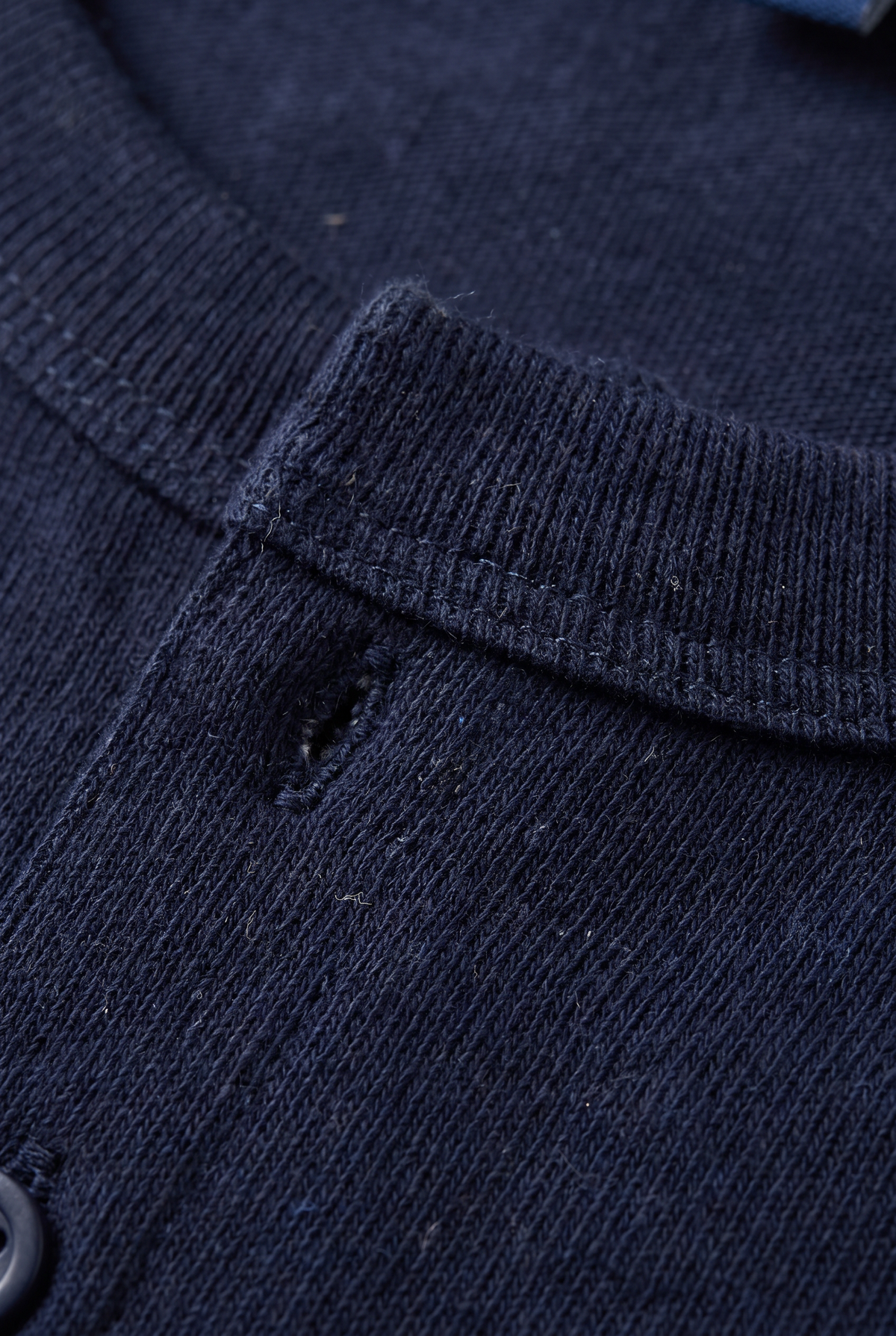 Męska koszula Henley z długim rękawem - Regular Fit, z guzikiem