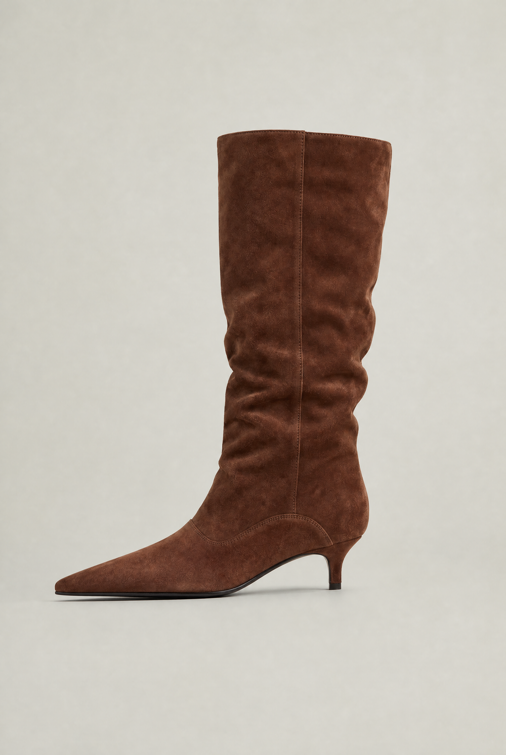 Kobiece Suede Botki do Kolan - Styl Z Nakładką