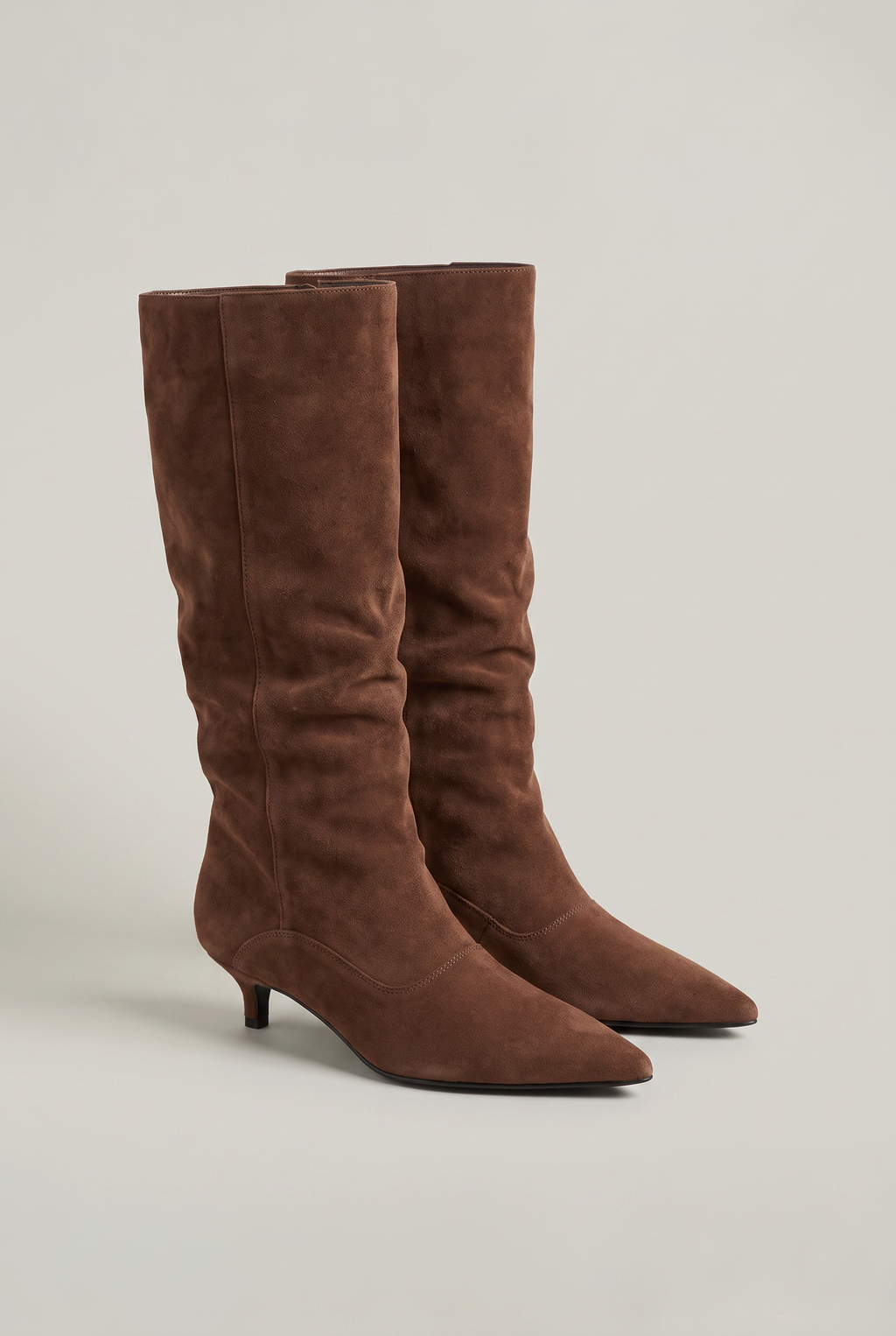 Kobiece Suede Botki do Kolan - Styl Z Nakładką