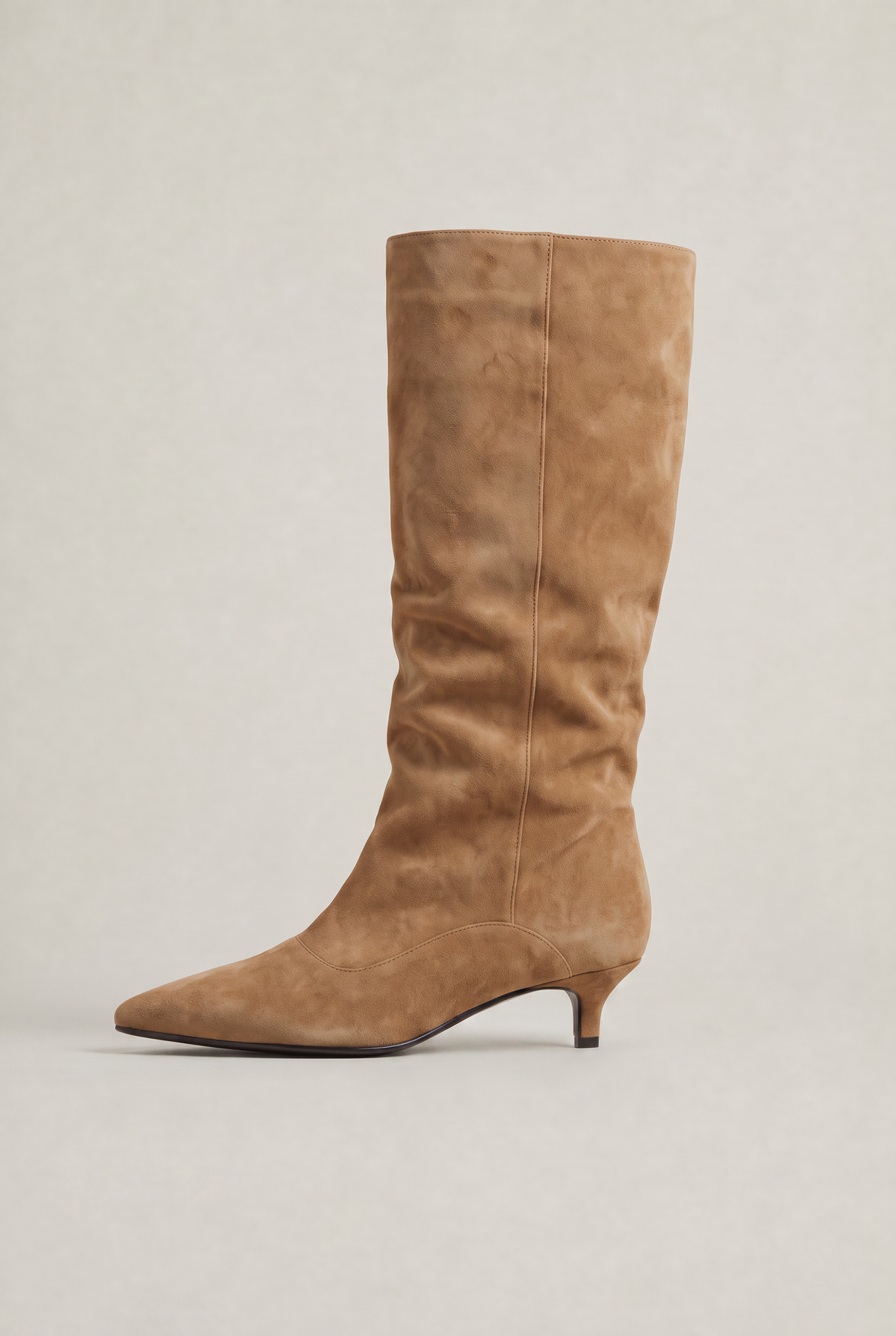 Kobiece Suede Botki do Kolan - Styl Z Nakładką