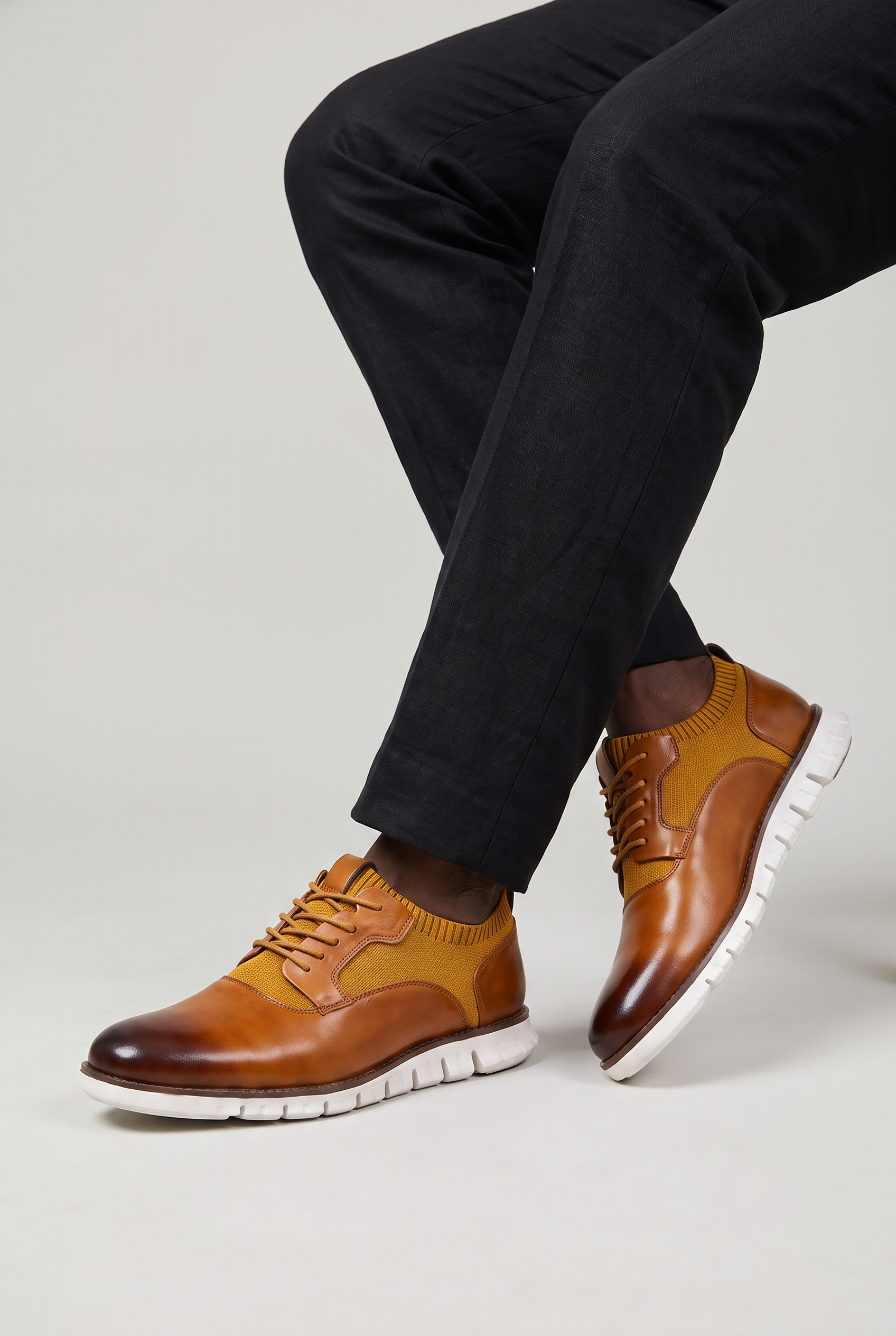 Męskie Skórzane Buty Eleganckie na Sznurowadła