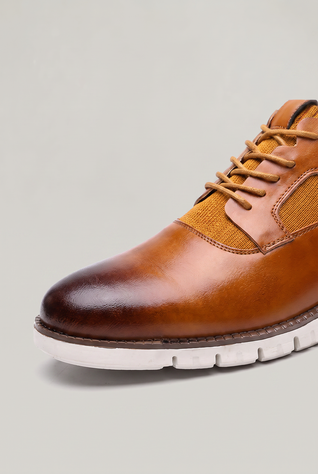 Męskie Skórzane Buty Eleganckie na Sznurowadła
