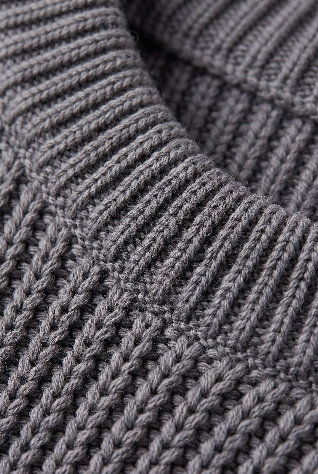 Męski Oversized Sweter z Prążkowanej Dzianiny - Sweter z Okrągłym Dekoltem