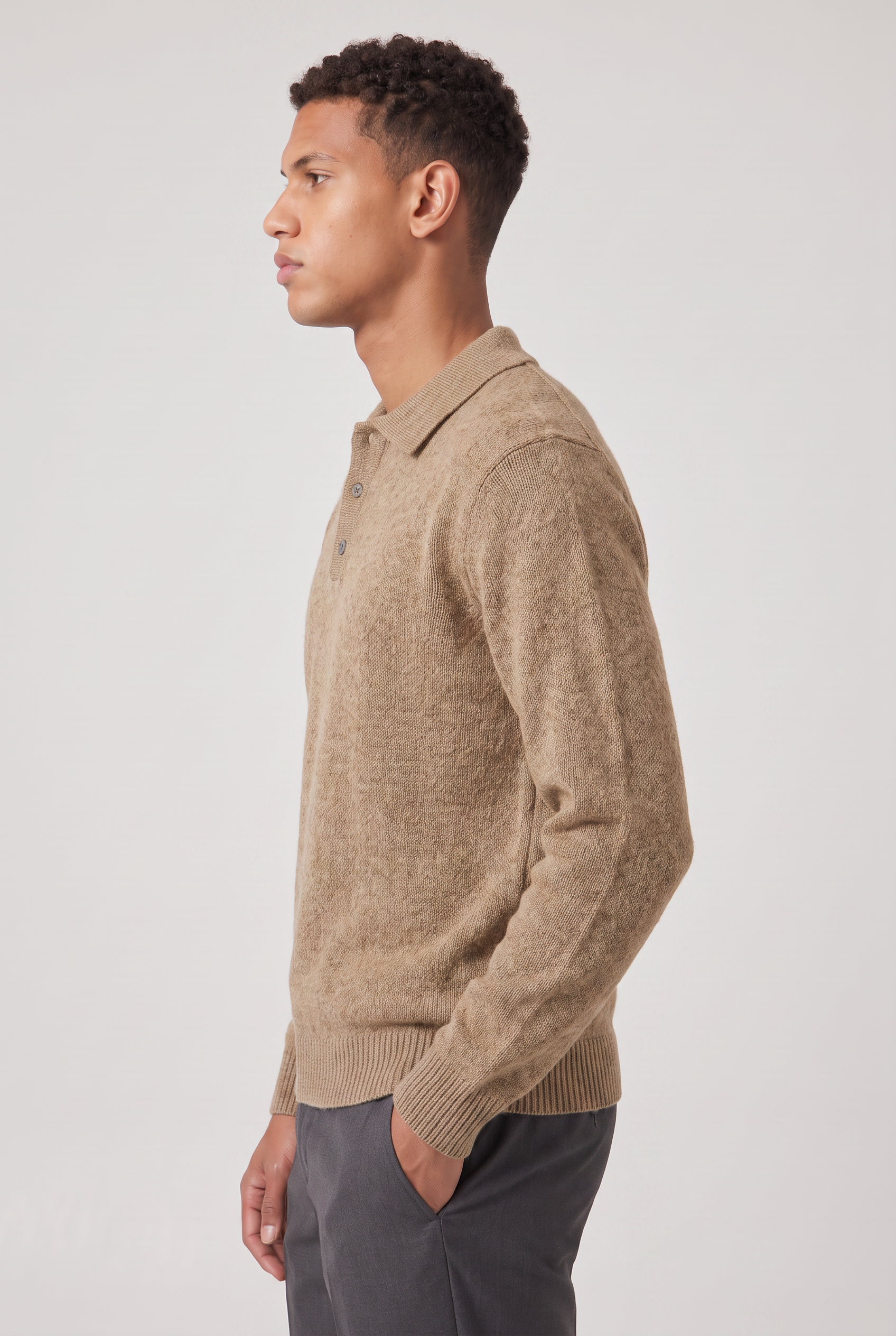 Męski Sweter Polo – Sweter z Kołnierzykiem i Długim Rękawem